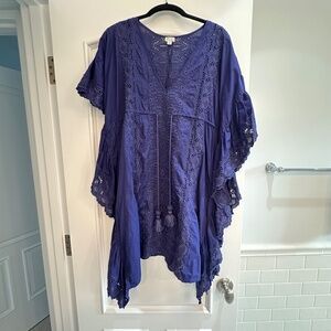 JCrew Blue Cotton Eyelet Coverup Caftan XS